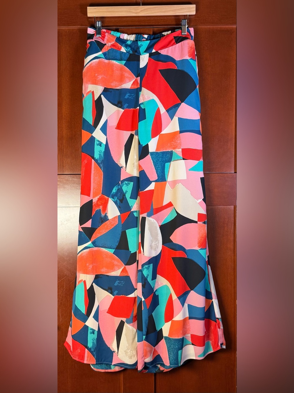 New York & Company Abstract Print Wide Leg Palazzo Pants Size Small